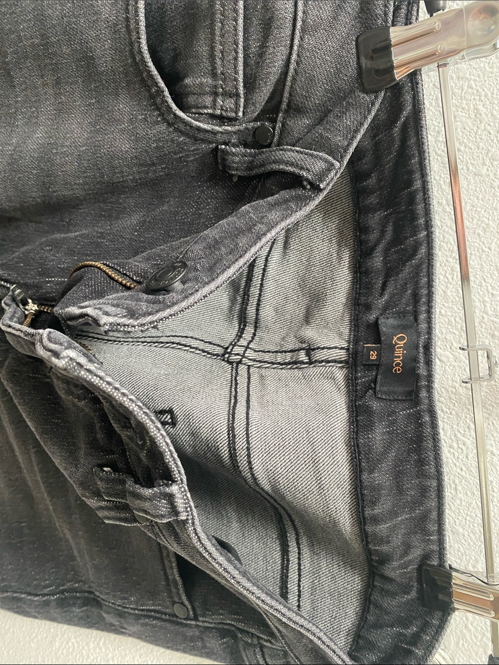 Quince Bella Stretch Wide Leg Jeans - Black Wash - Picture 3 of 4